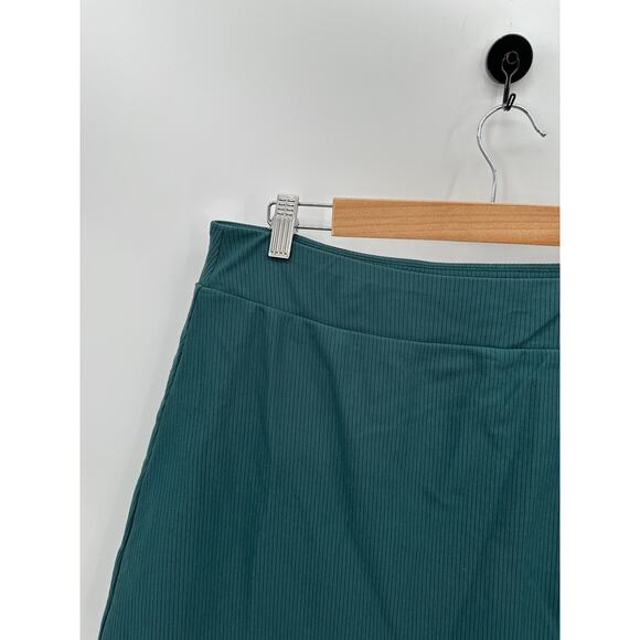 Calia Skirt Women XXL NWT Green Deep Aqua 15" Ribbed Slit Mini Skort Golf - Picture 4 of 11